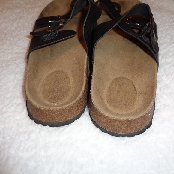 Arizona Fairhaven Womens Adjustable Strap Footbed Sandals Size 8 M Black - Picture 6 of 10